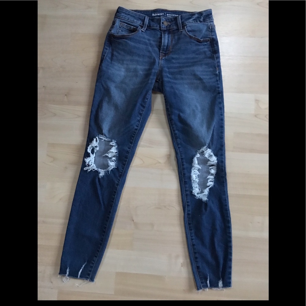 Old Navy Busted Knee skinny jeans size 0